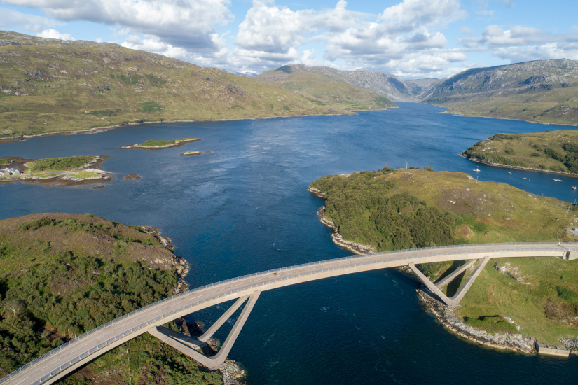 Kylesku Bridge and Loch Gleann Dubh